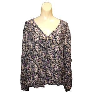 EASEL Ditzy Floral Baby Doll Style Top  M